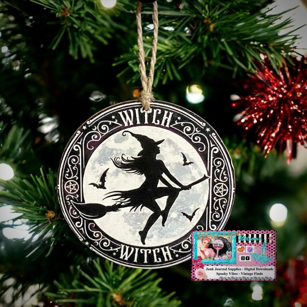 Witch Silhouette Ornament/Gift Tag